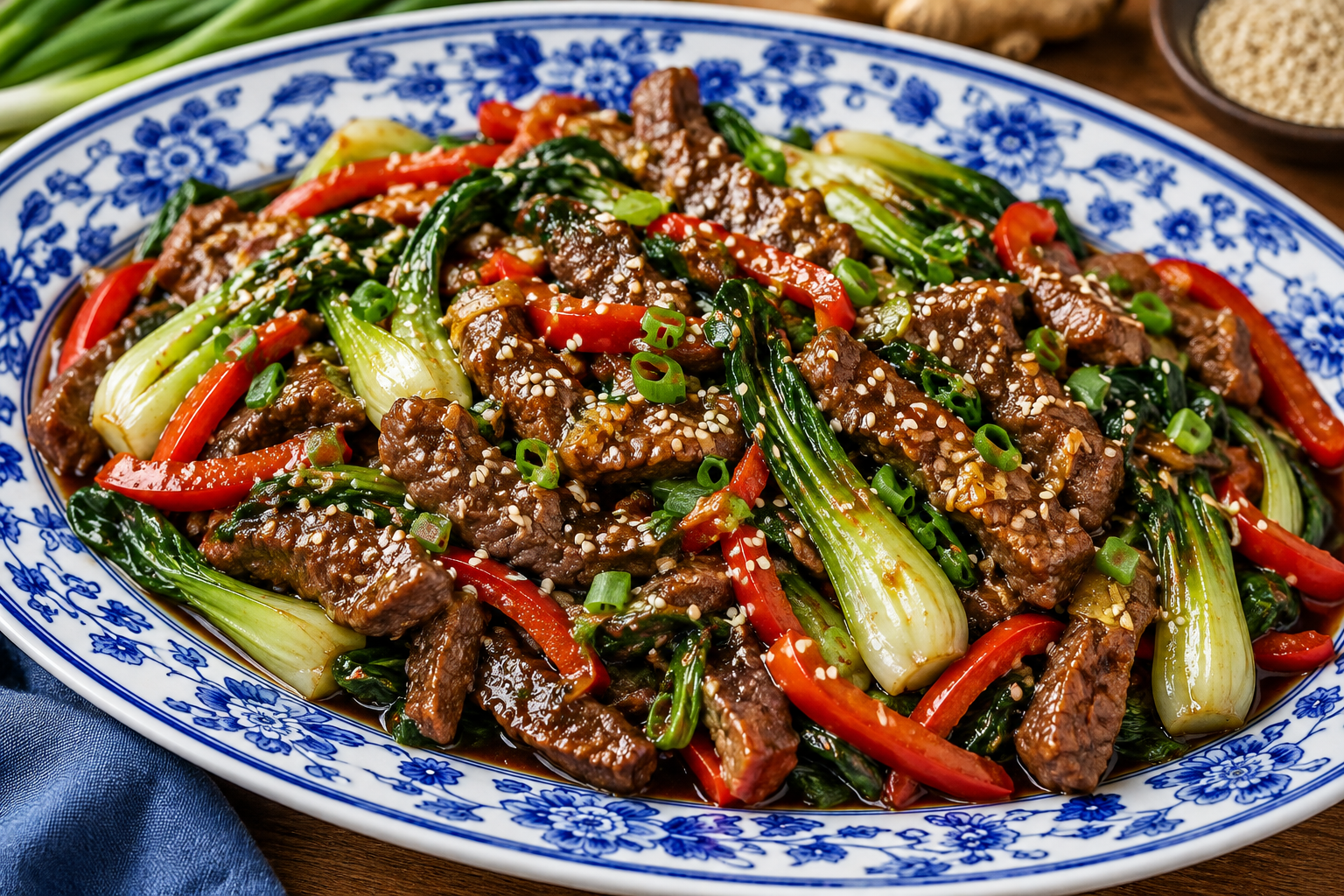 Chinese Ginger Beef & Bok Choy Stir-Fry