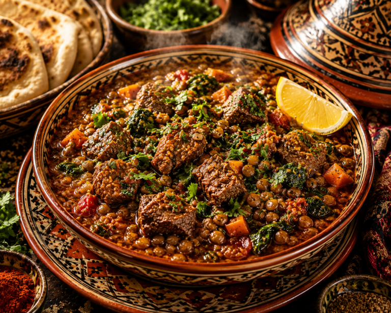 Moroccan-Inspired Beef & Lentil Stew