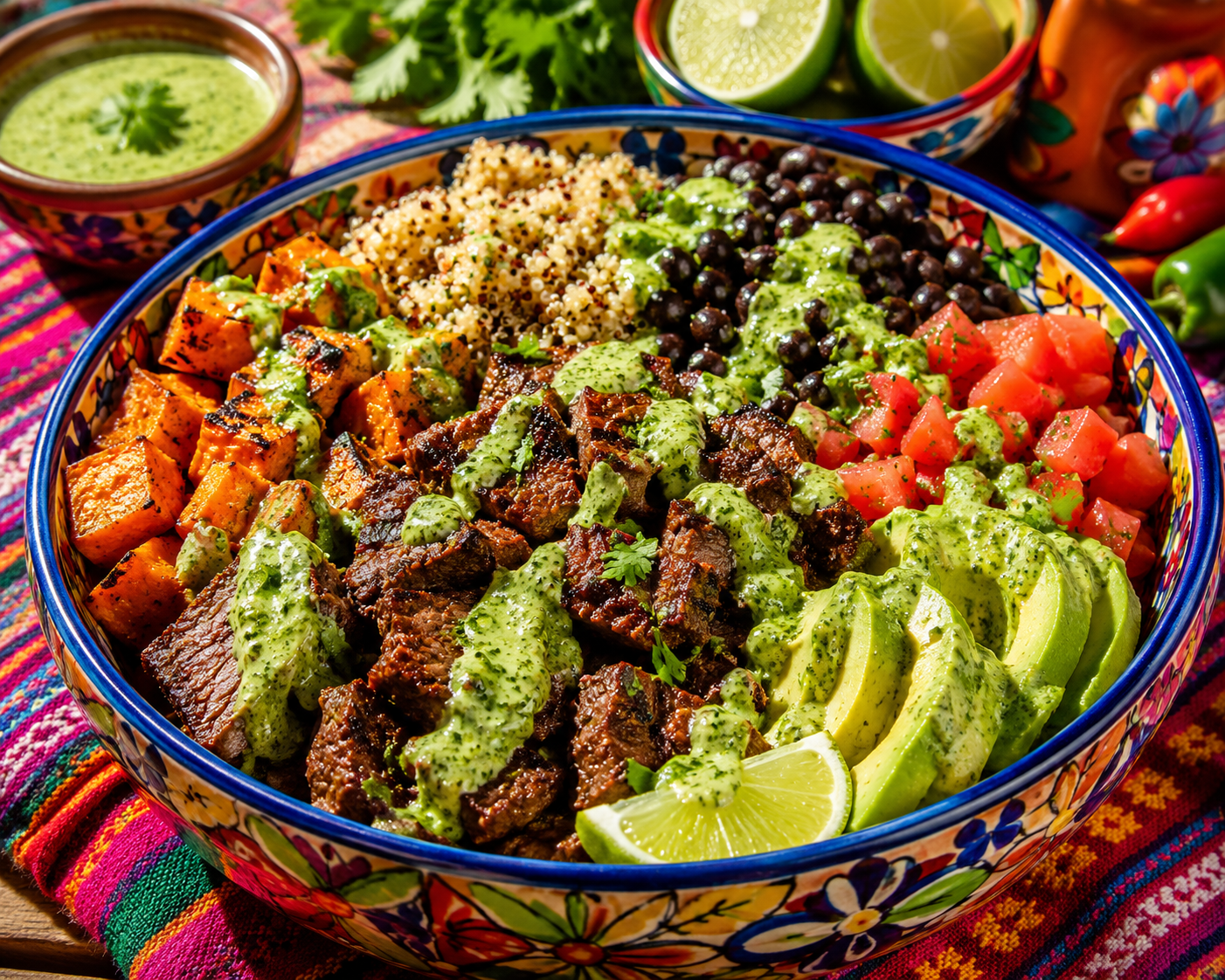 Peruvian Beef & Quinoa Power Bowl with Aji Verde